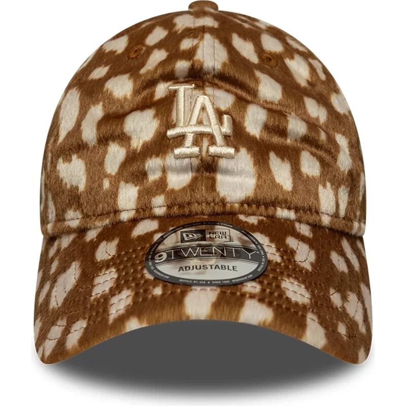 cappello-curvo-marrone-cinghia-regolabile-9twenty-animal-print-dei-los-angeles-dodgers-mlb-di-new-era