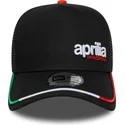 cappello-curvo-nero-snapback-e-frame-flawless-aprilia-piaggio-di-new-era