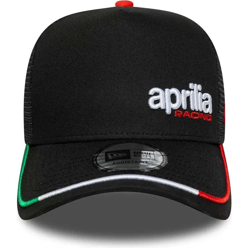 cappello-curvo-nero-snapback-e-frame-flawless-aprilia-piaggio-di-new-era