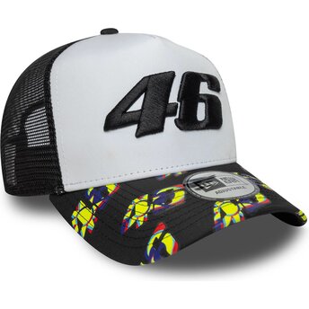 Cappello curvo nero snapback E Frame Print Visor dei Valentino Rossi VR46 MotoGP di New Era