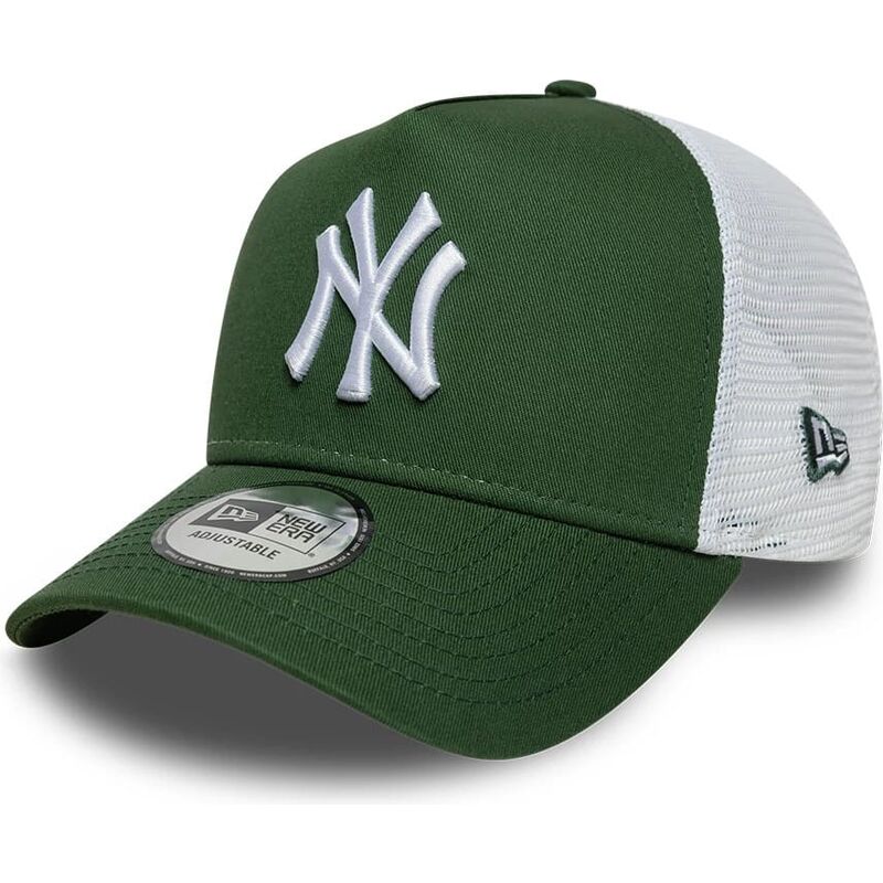 cappello-curvo-verde-snapback-a-frame-league-essential-dei-new-york-yankees-mlb-di-new-era