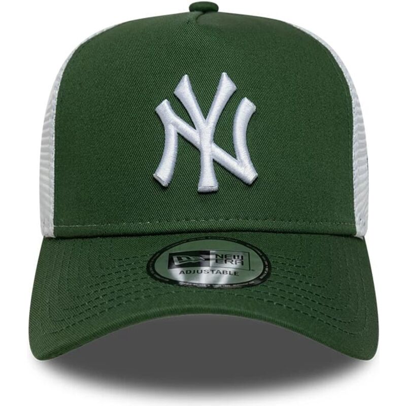 cappello-curvo-verde-snapback-a-frame-league-essential-dei-new-york-yankees-mlb-di-new-era