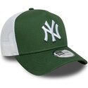 cappello-curvo-verde-snapback-a-frame-league-essential-dei-new-york-yankees-mlb-di-new-era