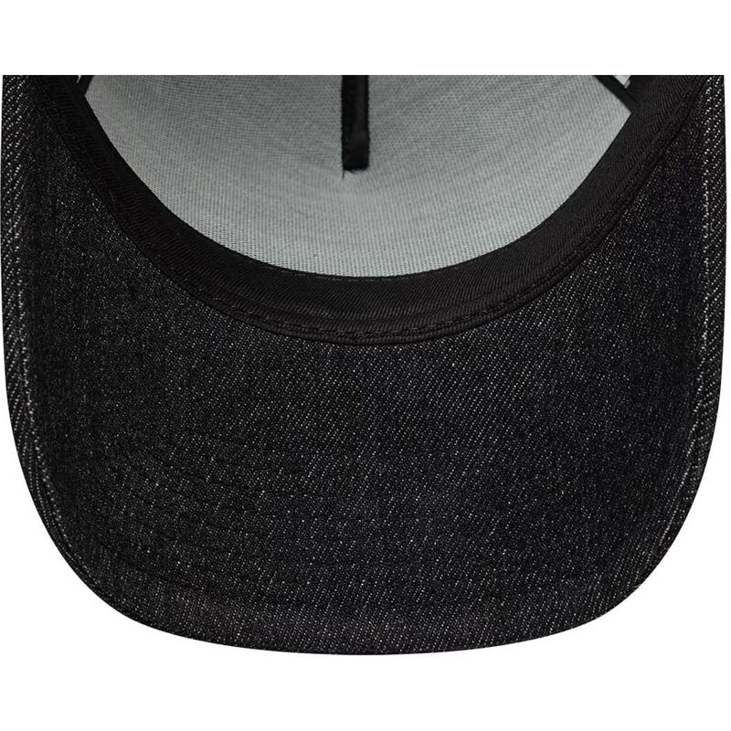 cappello-curvo-nero-snapback-a-frame-patch-denim-di-new-era cappello-curvo-nero-snapback-a-frame-patch-denim-di-new-era