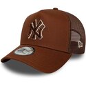 cappello-curvo-marrone-snapback-e-frame-outline-dei-new-york-yankees-mlb-di-new-era