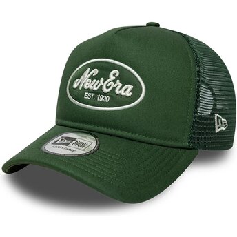 Cappello curvo verde snapback A Frame Oval Patch Foam di New Era