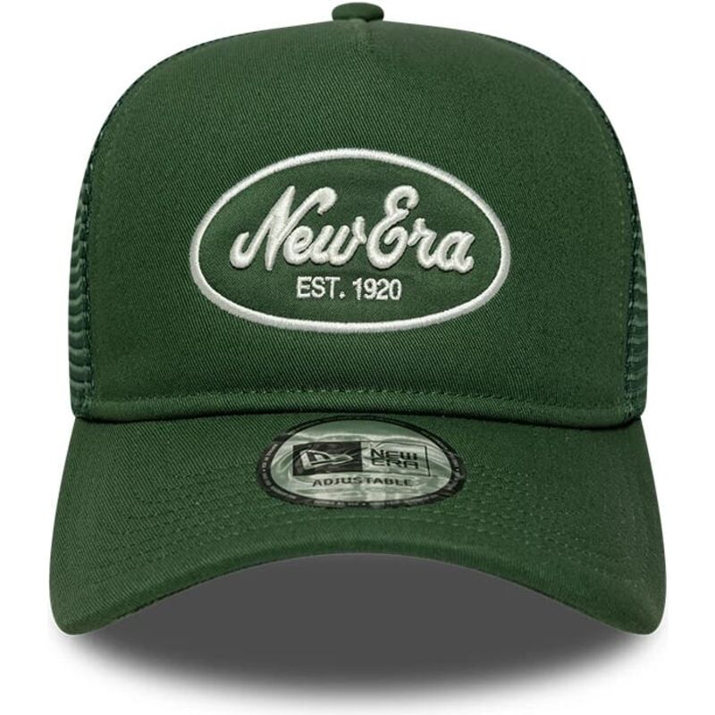 cappello-curvo-verde-snapback-a-frame-oval-patch-foam-di-new-era