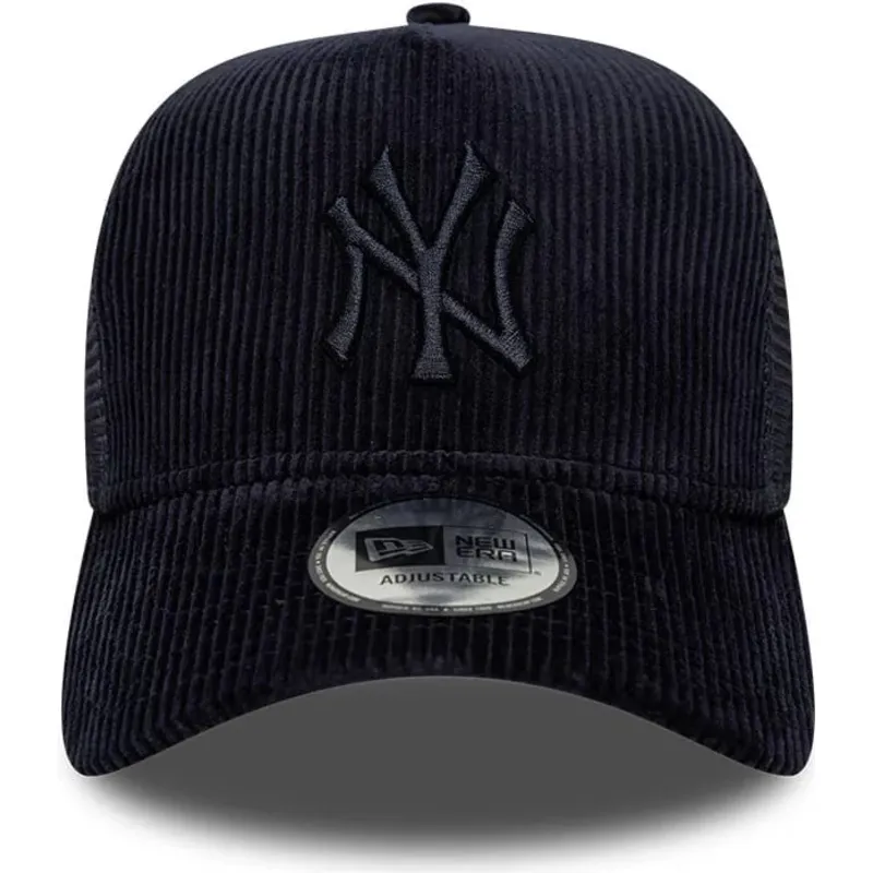 cappello-curvo-blu-marino-snapback-a-frame-tonal-cord-dei-new-york-yankees-mlb-di-new-era