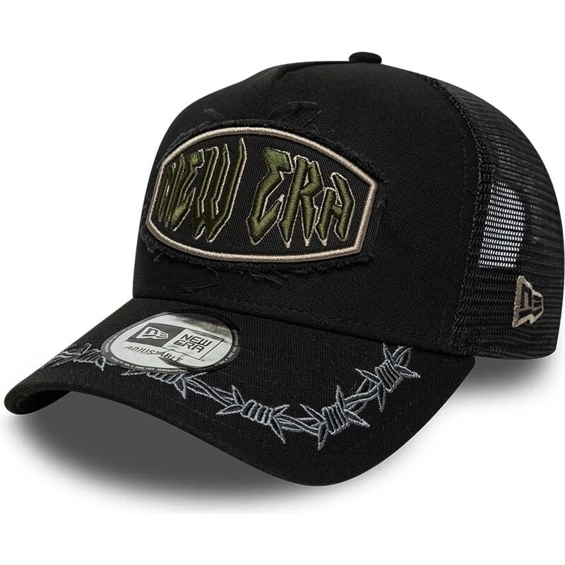 cappello-curvo-nero-snapback-e-frame-distressed-patch-di-new-era cappello-curvo-nero-snapback-e-frame-distressed-patch-di-new-era