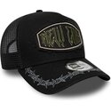 cappello-curvo-nero-snapback-e-frame-distressed-patch-di-new-era