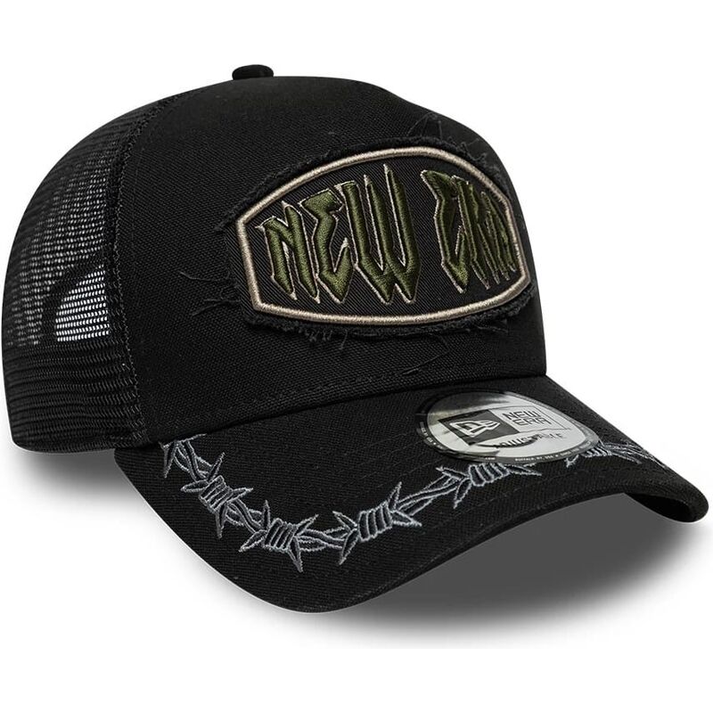 cappello-curvo-nero-snapback-e-frame-distressed-patch-di-new-era cappello-curvo-nero-snapback-e-frame-distressed-patch-di-new-era