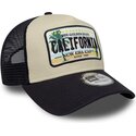 cappello-curvo-beige-snapback-a-frame-license-plate-dei-california-di-new-era