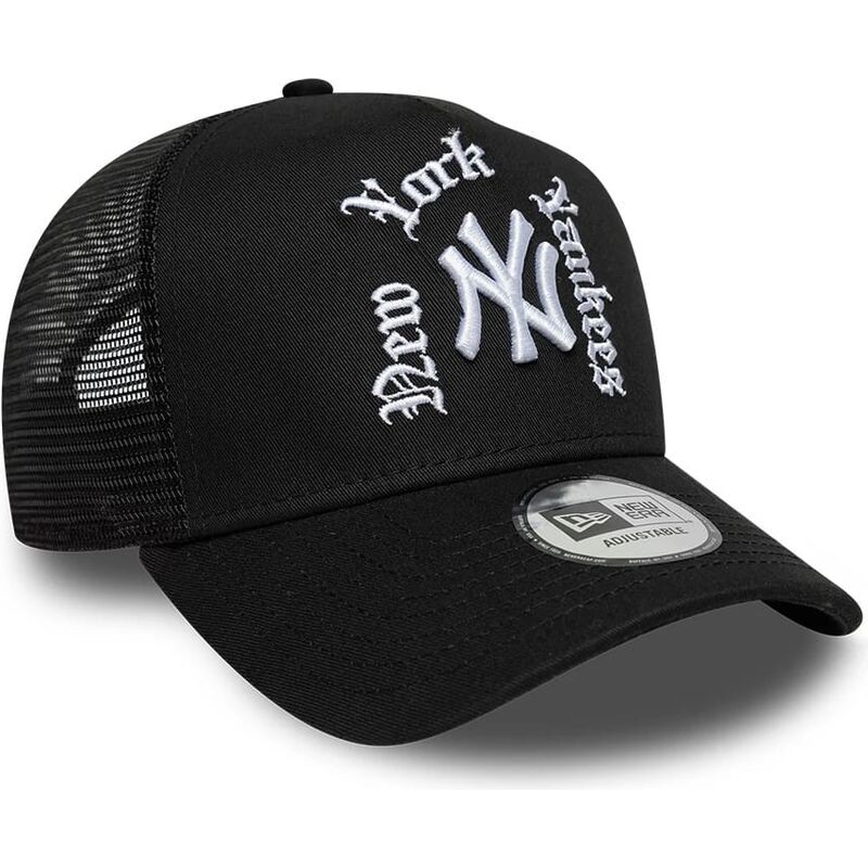cappello-curvo-nero-snapback-a-frame-wordmark-dei-new-york-yankees-mlb-di-new-era