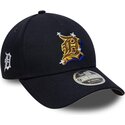 cappello-curvo-blu-marino-snapback-9forty-m-crown-a-frame-emblem-dei-detroit-tigers-mlb-di-new-era