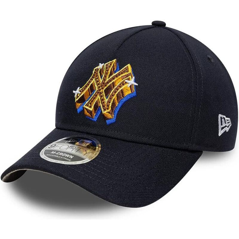 cappello-curvo-blu-marino-snapback-9forty-m-crown-a-frame-emblem-dei-new-york-yankees-mlb-di-new-era