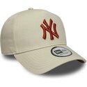 cappello-curvo-beige-snapback-e-frame-league-essential-dei-new-york-yankees-mlb-di-new-era