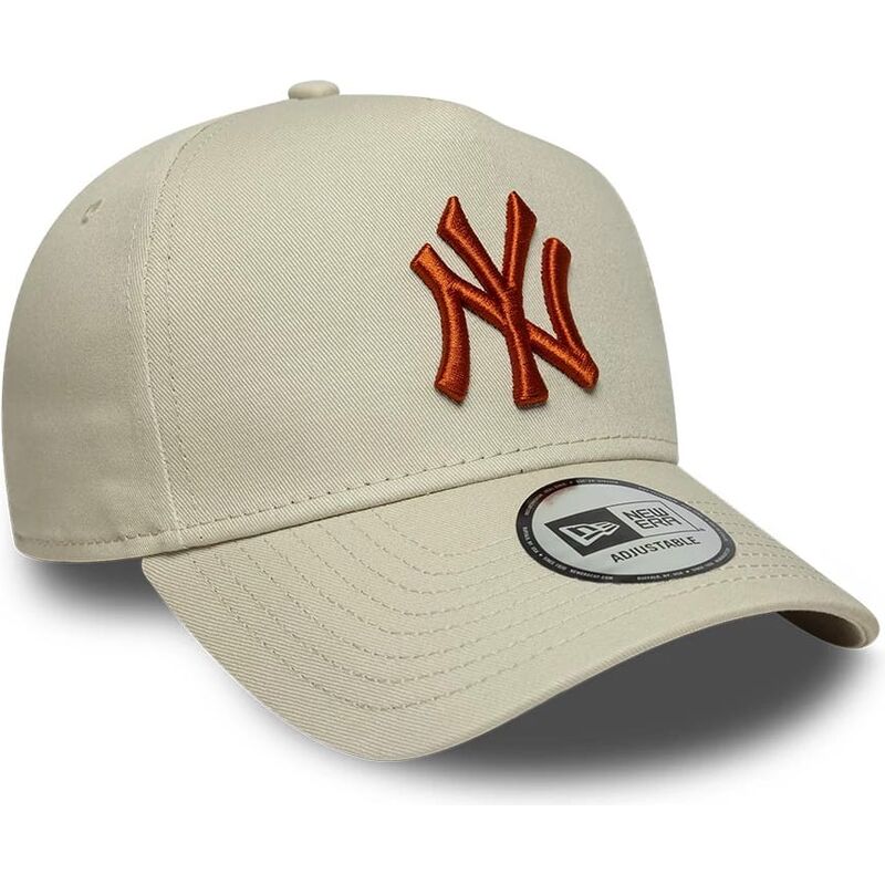 cappello-curvo-beige-snapback-e-frame-league-essential-dei-new-york-yankees-mlb-di-new-era