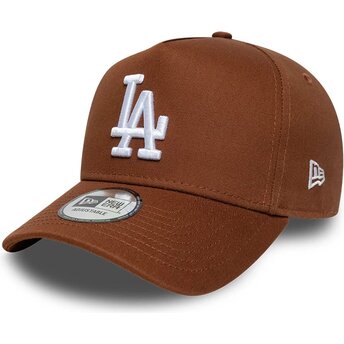 Cappello curvo marrone snapback E Frame League Essential dei Los Angeles Dodgers MLB di New Era