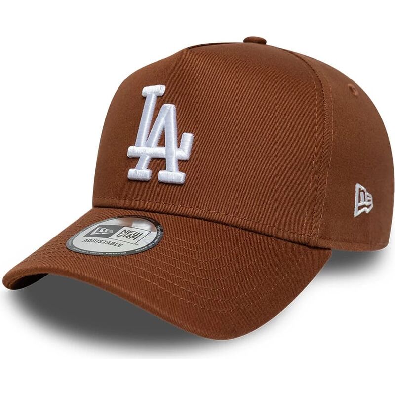 cappello-curvo-marrone-snapback-e-frame-league-essential-dei-los-angeles-dodgers-mlb-di-new-era