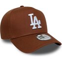 cappello-curvo-marrone-snapback-e-frame-league-essential-dei-los-angeles-dodgers-mlb-di-new-era