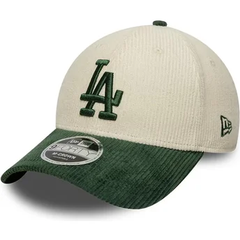 Cappello curvo beige snapback 9FORTY M-Crown Cord dei Los Angeles Dodgers MLB di New Era