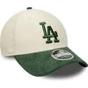 cappello-curvo-beige-snapback-9forty-m-crown-cord-dei-los-angeles-dodgers-mlb-di-new-era