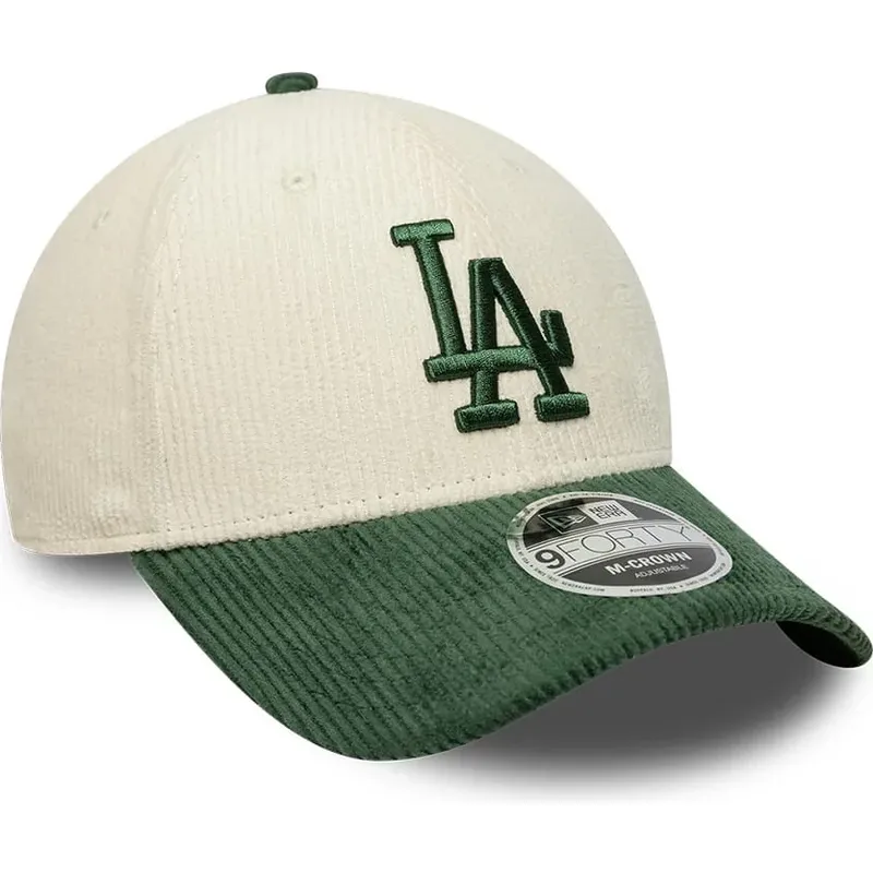 cappello-curvo-beige-snapback-9forty-m-crown-cord-dei-los-angeles-dodgers-mlb-di-new-era