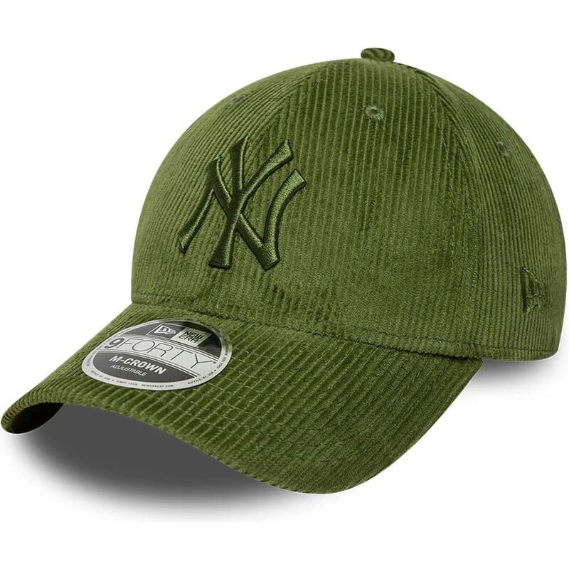 cappello-curvo-verde-cinghia-regolabile-9forty-m-crown-cord-dei-new-york-yankees-mlb-di-new-era