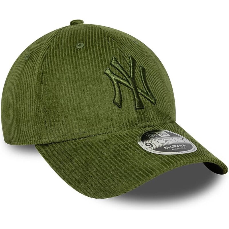 cappello-curvo-verde-cinghia-regolabile-9forty-m-crown-cord-dei-new-york-yankees-mlb-di-new-era
