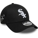 cappello-curvo-nero-snapback-9forty-m-crown-side-script-dei-chicago-white-sox-mlb-di-new-era
