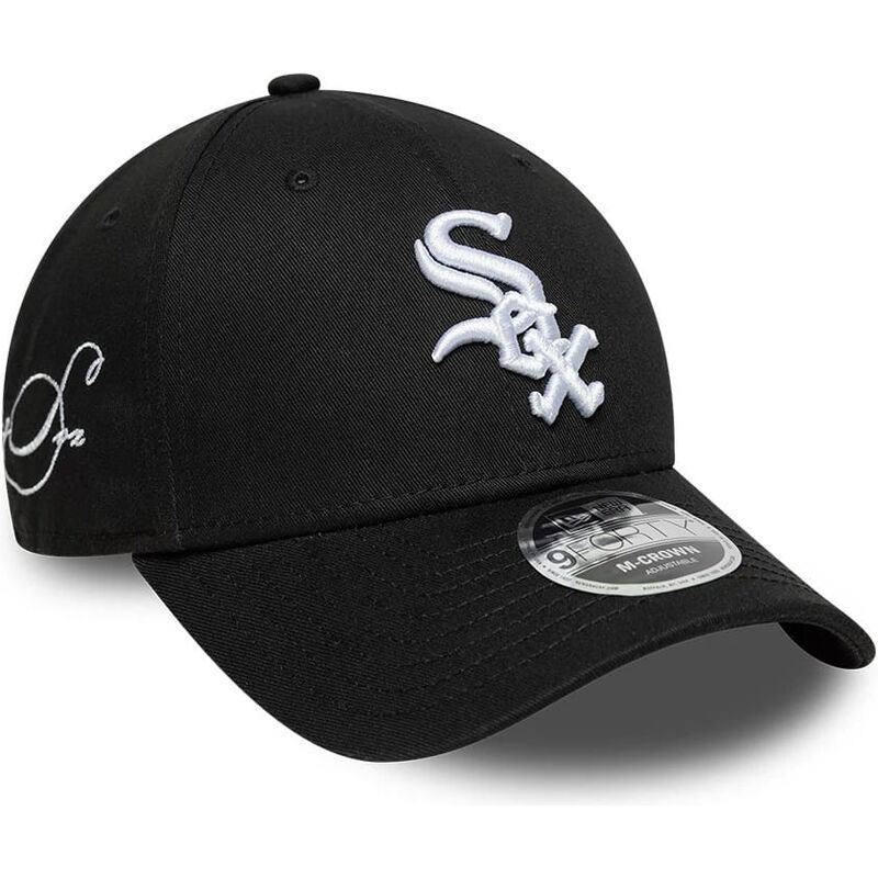 cappello-curvo-nero-snapback-9forty-m-crown-side-script-dei-chicago-white-sox-mlb-di-new-era