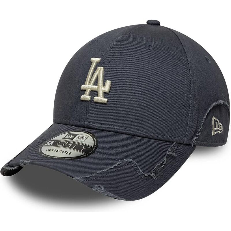 cappello-curvo-grigio-cinghia-regolabile-9forty-stitched-dei-los-angeles-dodgers-mlb-di-new-era