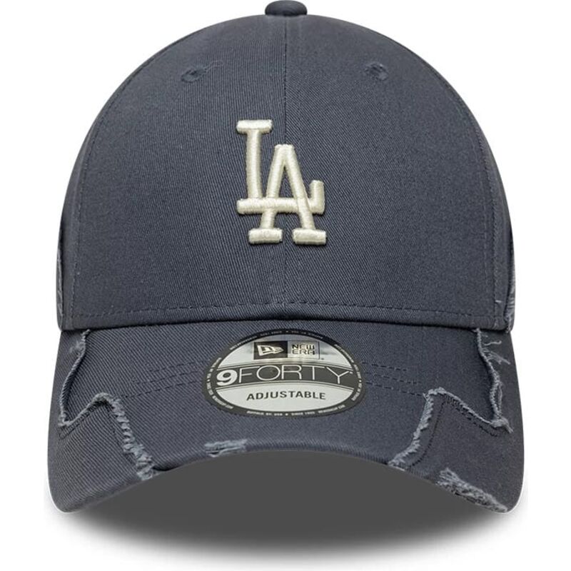 cappello-curvo-grigio-cinghia-regolabile-9forty-stitched-dei-los-angeles-dodgers-mlb-di-new-era