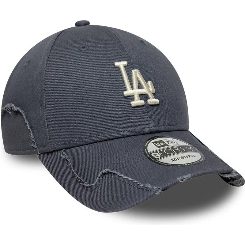 cappello-curvo-grigio-cinghia-regolabile-9forty-stitched-dei-los-angeles-dodgers-mlb-di-new-era