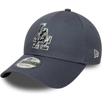 Cappello curvo grigio cinghia regolabile 9FORTY Outline Camo dei Los Angeles Dodgers MLB di New Era