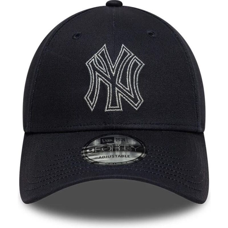 cappello-curvo-blu-marino-cinghia-regolabile-9forty-metallic-outline-dei-new-york-yankees-mlb-di-new-era