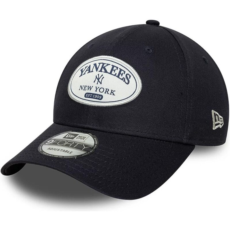 cappello-curvo-blu-marino-cinghia-regolabile-9forty-patch-dei-new-york-yankees-mlb-di-new-era cappello-curvo-blu-marino-cinghia-regolabile-9forty-patch-dei-new-york-yankees-mlb-di-new-era