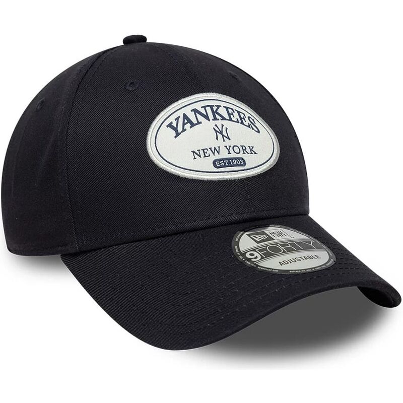 cappello-curvo-blu-marino-cinghia-regolabile-9forty-patch-dei-new-york-yankees-mlb-di-new-era cappello-curvo-blu-marino-cinghia-regolabile-9forty-patch-dei-new-york-yankees-mlb-di-new-era