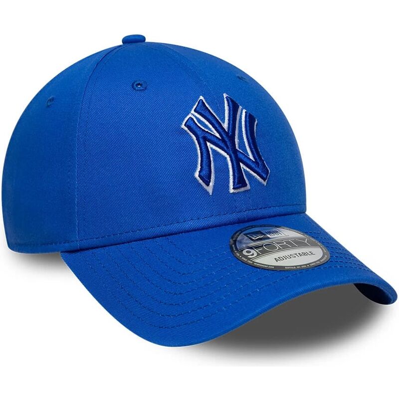 cappello-curvo-blu-cinghia-regolabile-9forty-team-outline-dei-new-york-yankees-mlb-di-new-era