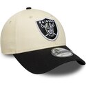 cappello-curvo-beige-cinghia-regolabile-9forty-colour-block-dei-las-vegas-raiders-nfl-di-new-era