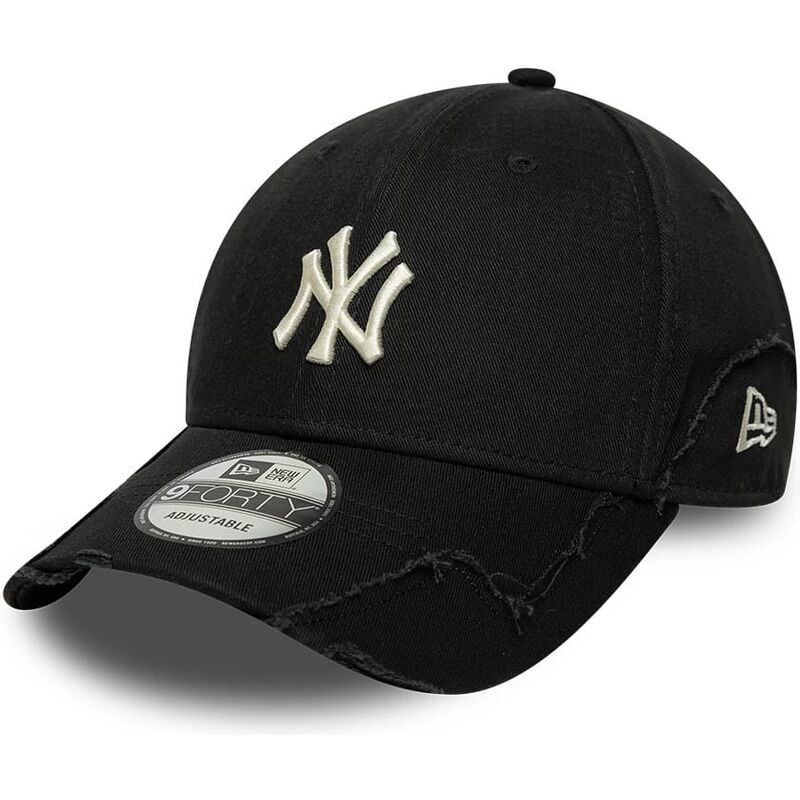 cappello-curvo-nero-cinghia-regolabile-9forty-stitched-dei-new-york-yankees-mlb-di-new-era