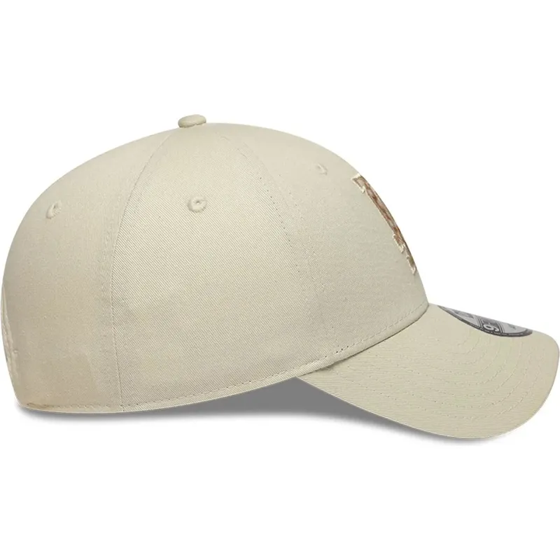 cappello-curvo-beige-cinghia-regolabile-9forty-faux-pony-infill-dei-los-angeles-dodgers-mlb-di-new-era