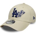 cappello-curvo-beige-cinghia-regolabile-9forty-food-icon-dei-los-angeles-dodgers-mlb-di-new-era