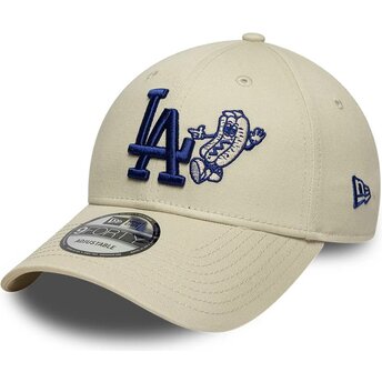 Cappello curvo beige cinghia regolabile 9FORTY Food Icon dei Los Angeles Dodgers MLB di New Era