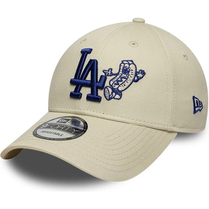 cappello-curvo-beige-cinghia-regolabile-9forty-food-icon-dei-los-angeles-dodgers-mlb-di-new-era