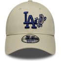 cappello-curvo-beige-cinghia-regolabile-9forty-food-icon-dei-los-angeles-dodgers-mlb-di-new-era