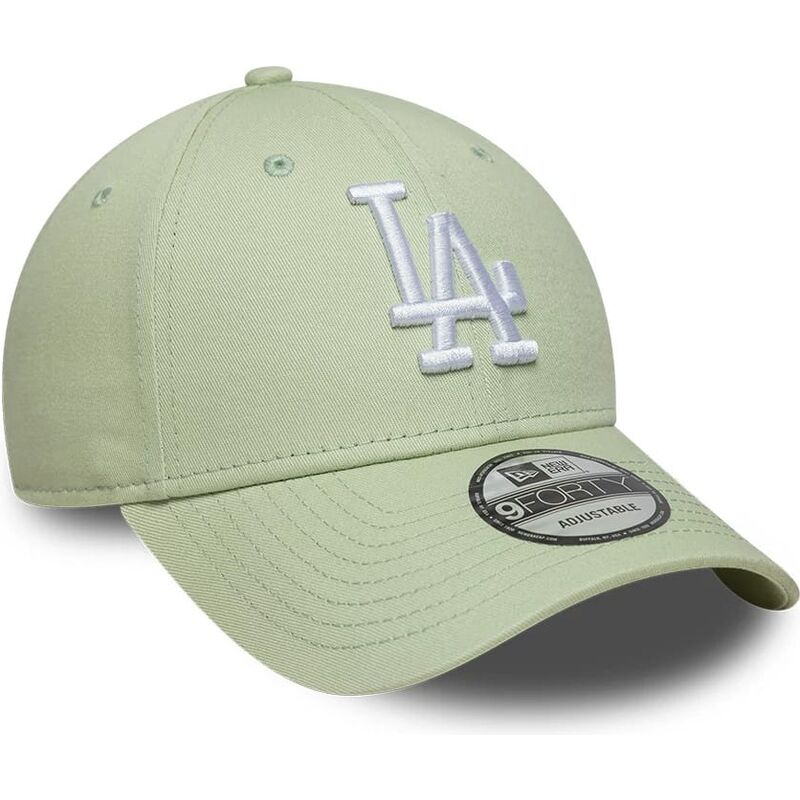 cappello-curvo-verde-cinghia-regolabile-9forty-league-ess-9forty-league-essential-dei-los-angeles-dodgers-mlb-di-new-era