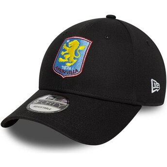 Cappello curvo nero cinghia regolabile 9FORTY Core dei Aston Villa Football Club Premier League di New Era