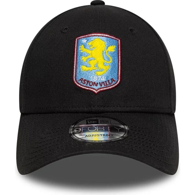 cappello-curvo-nero-cinghia-regolabile-9forty-core-dei-aston-villa-football-club-premier-league-di-new-era cappello-curvo-nero-cinghia-regolabile-9forty-core-dei-aston-villa-football-club-premier-league-di-new-era
