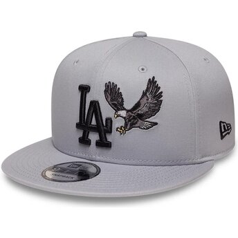 Cappello piatto grigio snapback 9FIFTY Outdoor Icon dei Los Angeles Dodgers MLB di New Era